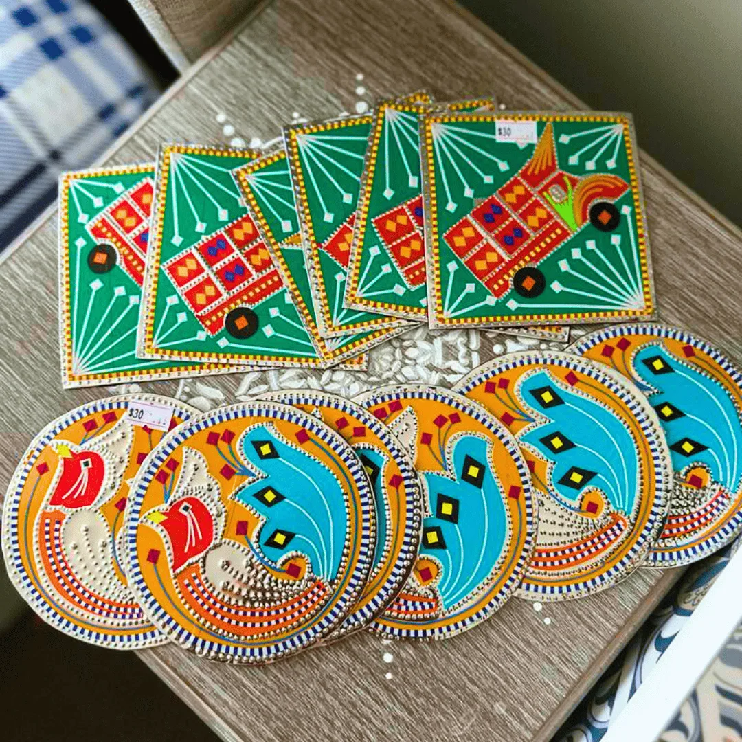 coaster set metal (6 in each set)